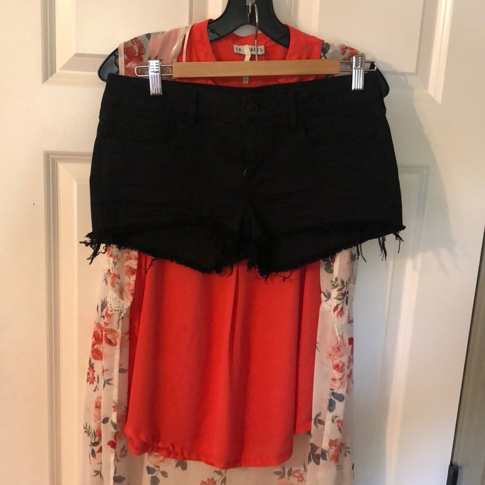 3 piece outfit - shirt shorts & kimono